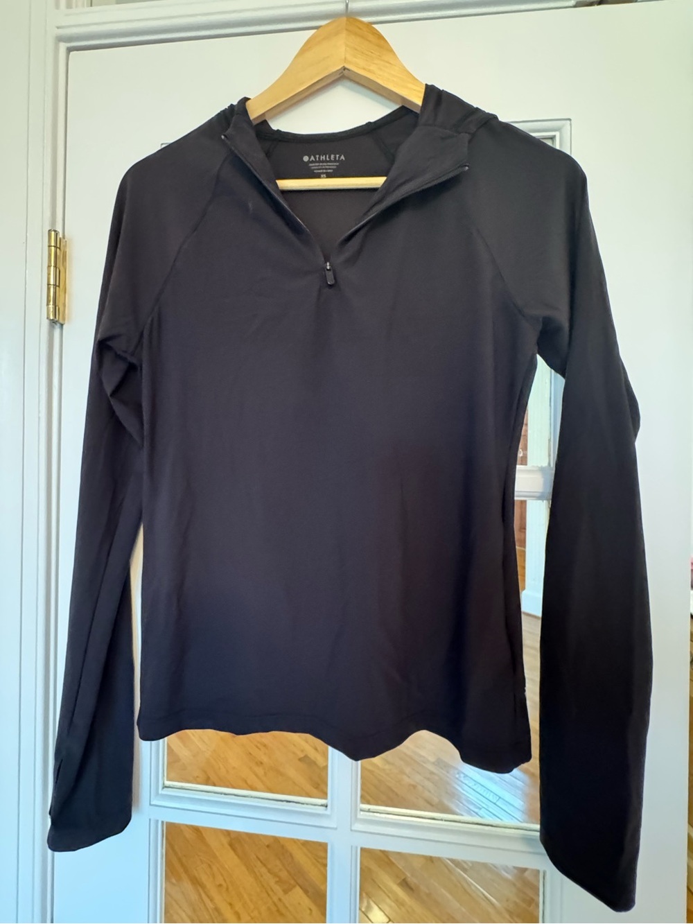 Athleta Black Pacifica Illume UPF 50+ Sunshirt Half Zip Hoodie XS